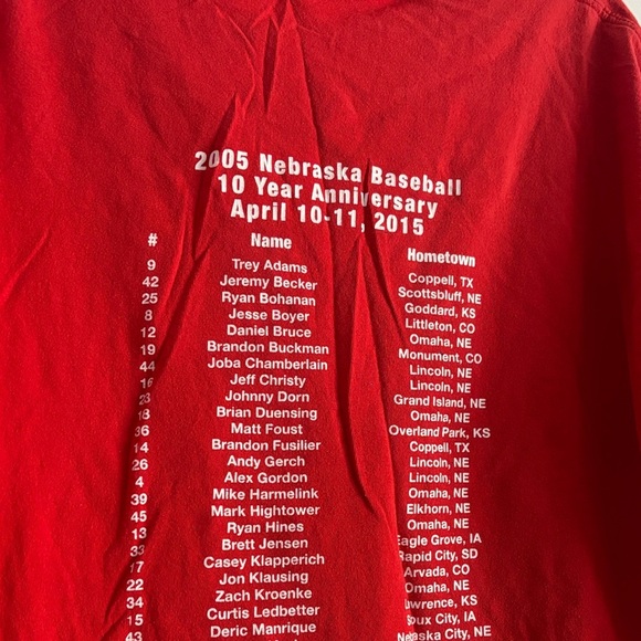 Nebraska Gildan Red Heavy Cotton T-Shirt - Picture 4 of 4